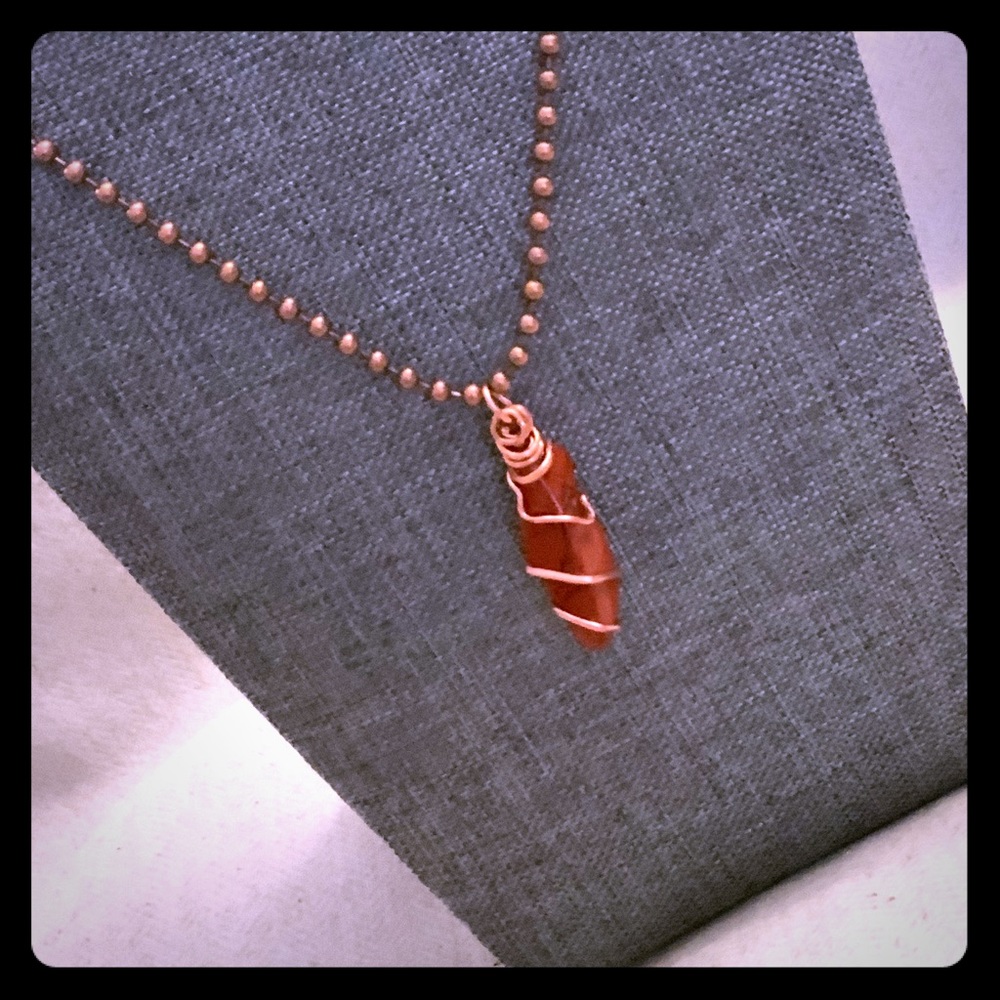 Red Jasper Crystal Pendant Gemstone Charm Necklace